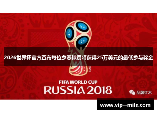 2026世界杯官方宣布每位参赛球员将获得25万美元的最低参与奖金